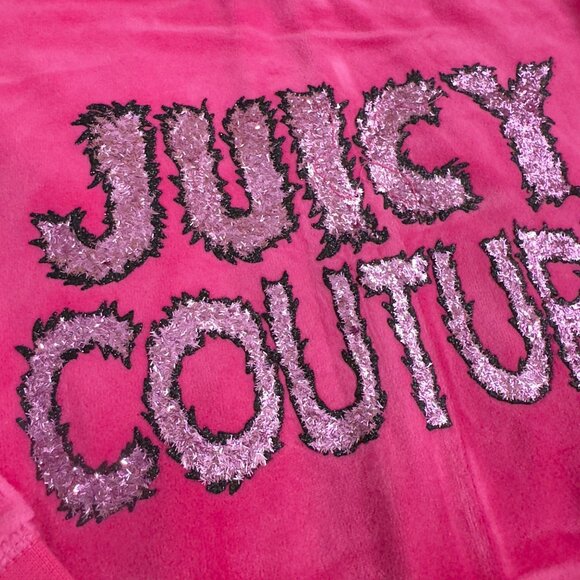 Juicy Couture  Dragonfruit Pink Hoodie Jacket Size 14 With Embroidered Back Logo - Picture 11 of 12